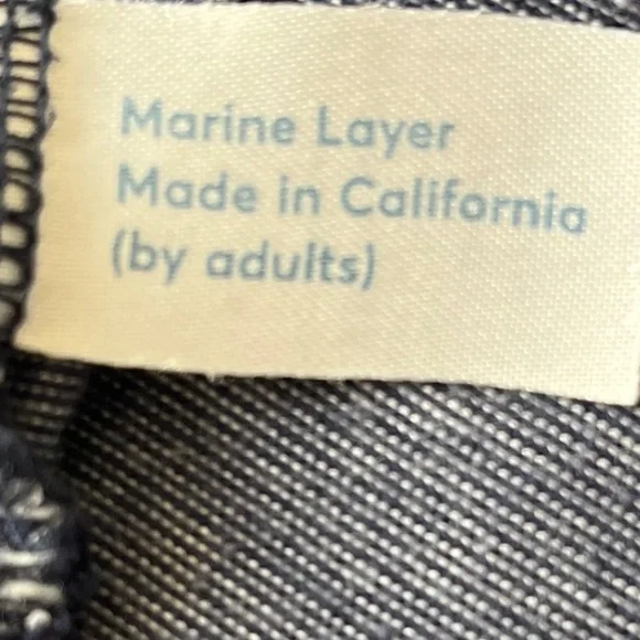 Marine Layer MENS Cotton Modal Navy White Stripe Polo Shirt Size M - Picture 7 of 9